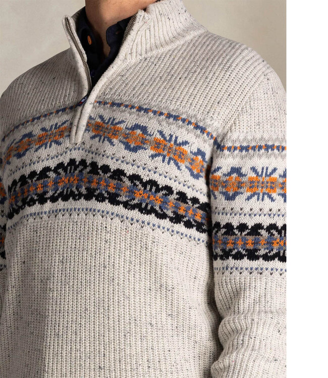 New Zealand Auckland Kerst trui ecru heren zipper met ritsje