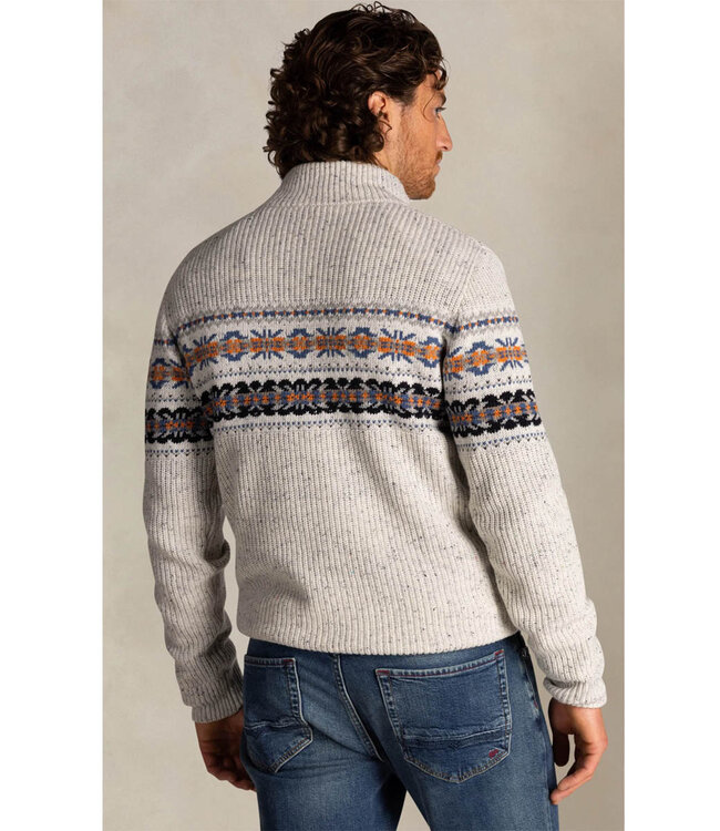 New Zealand Auckland Kerst trui ecru heren zipper met ritsje