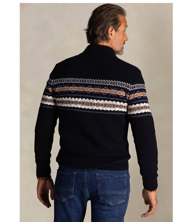 New Zealand Auckland Kerst trui donkerblauw heren zipper met ritsje