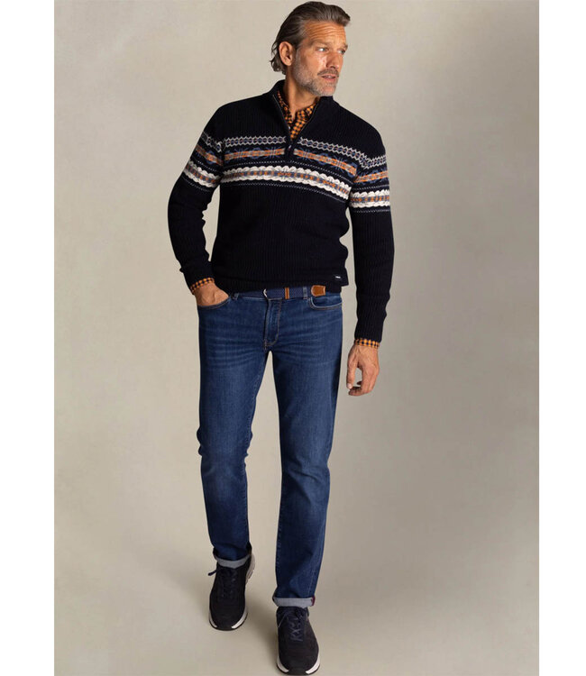 New Zealand Auckland Kerst trui donkerblauw heren zipper met ritsje