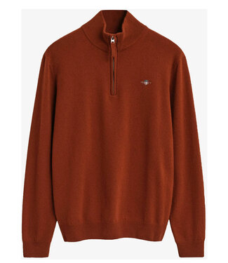 Gant actie heren brique zipper trui ritsje superfine lamswol