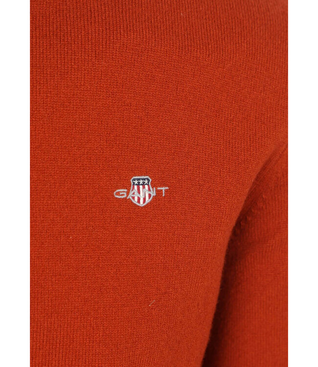 Gant 87213 623 actie heren brique zipper trui ritsje superfine lamswol