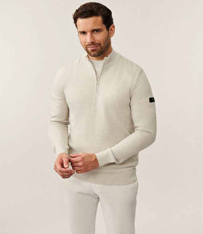 Cavallaro heren kit zipper trui  met ritsje merino wol