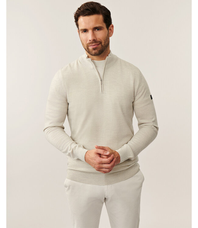 Cavallaro heren kit zipper trui  met ritsje merino wol