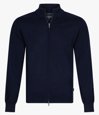 Cavallaro donkerblauw heren vest met rits merino wol