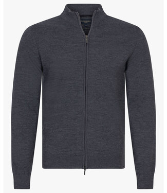 Cavallaro antraciet grijs heren vest met rits merino wol