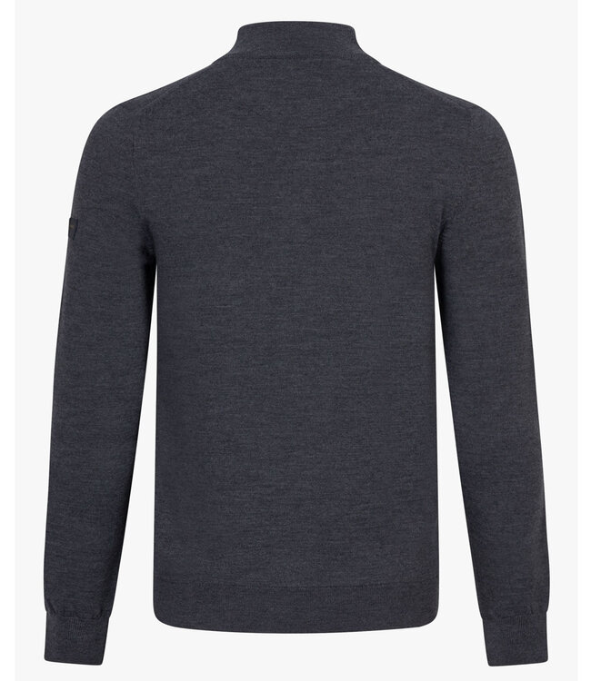 Cavallaro antraciet grijs heren vest met rits merino wol