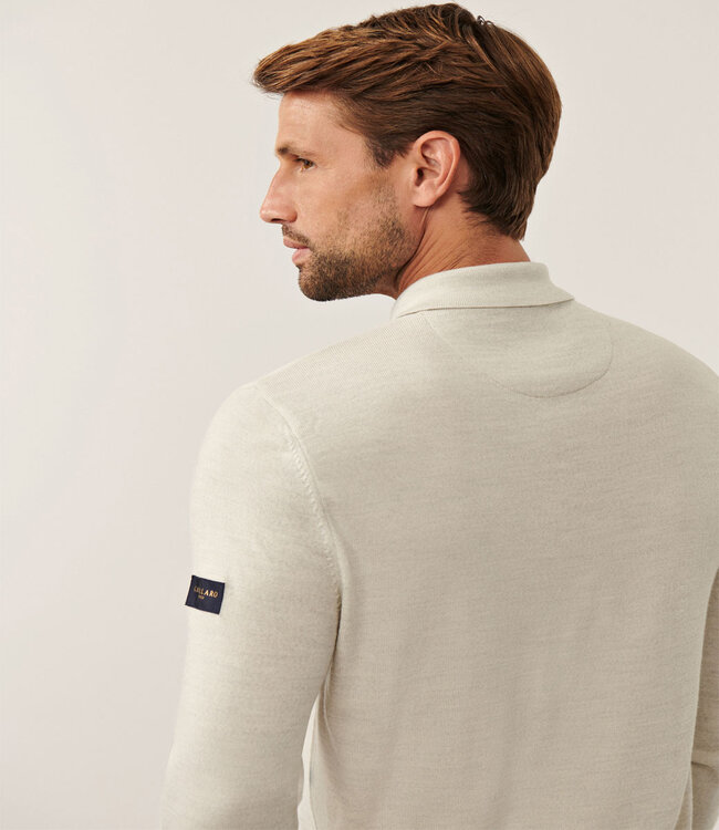 Cavallaro heren kit lange mouw polo slim fit merino wol