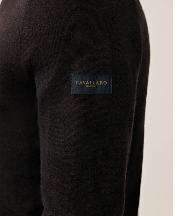 Cavallaro heren coltrui donkerbruin slim fit merino wol