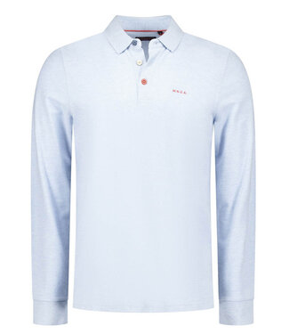 New Zealand Auckland lichtblauw melange polo lange mouw