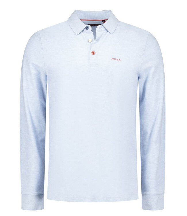 New Zealand Auckland 25GN200 1694 lichtblauw melange polo lange mouw