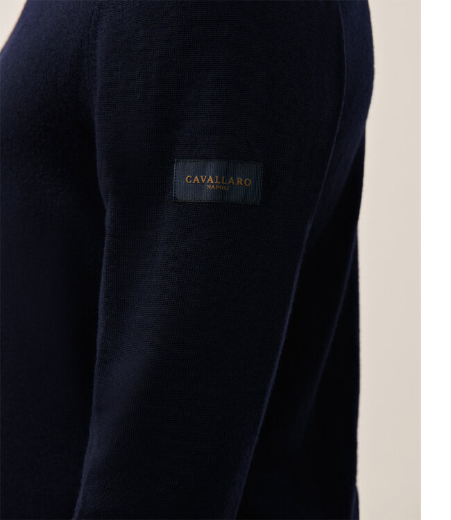 Cavallaro heren coltrui donkerblauw slim fit merino wol
