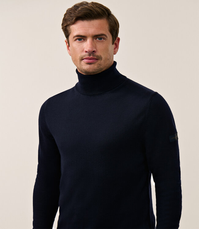 Cavallaro heren coltrui donkerblauw slim fit merino wol
