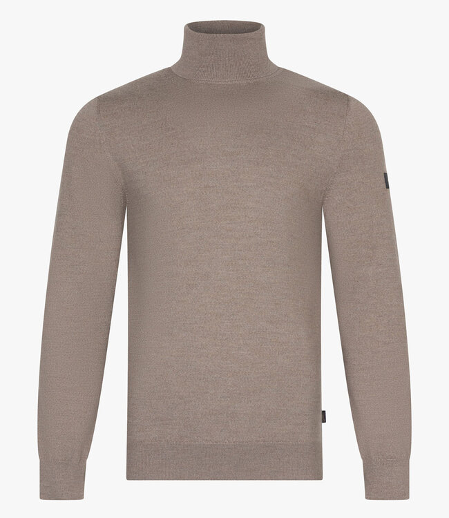 Cavallaro heren coltrui taupe bruin slim fit merino wol