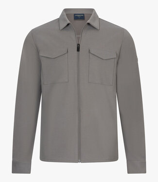 Cavallaro Zerino overshirt faded grey met rits en dubbele borstzak