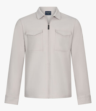 Cavallaro Zerino overshirt dark kit met rits en dubbele borstzak