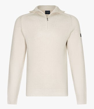 Cavallaro regular fit corsico half zip trui met een grof breisel kit