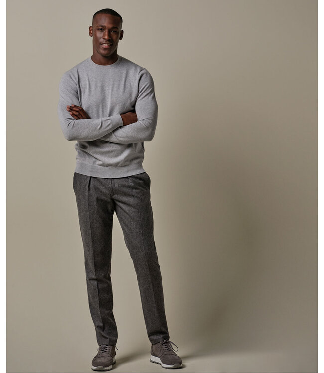 Profuomo PP2J00008B lichtgrijs ronde hals trui