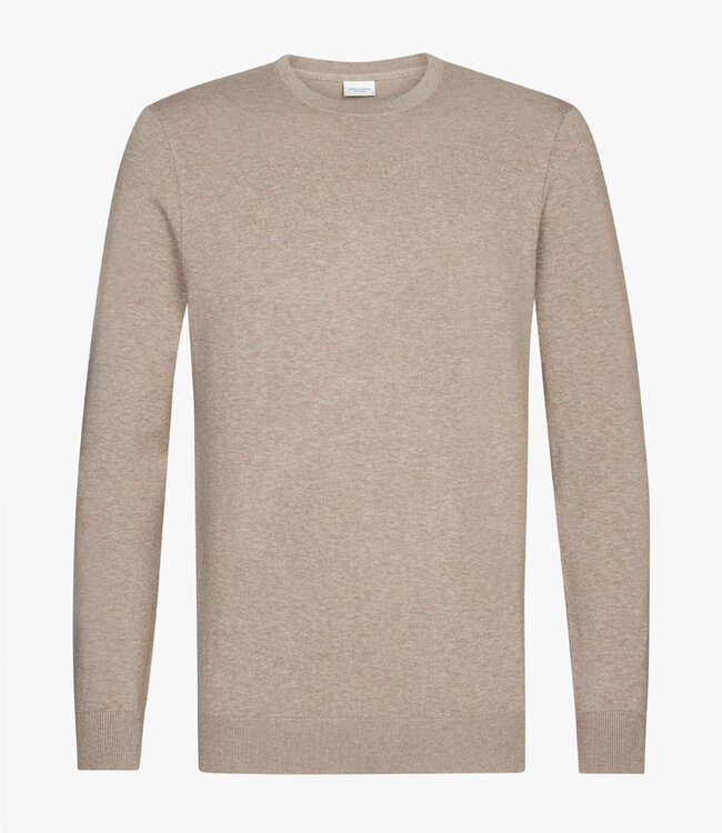 Profuomo beige ronde hals trui