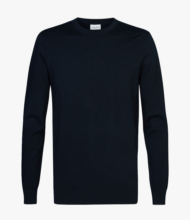 Profuomo PP2J00008A donkerblauw ronde hals trui