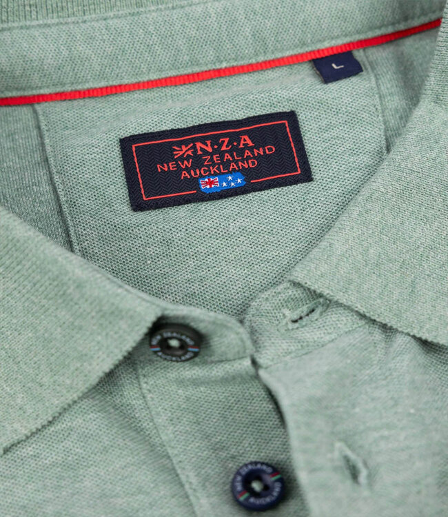 New Zealand Auckland 25GN200 1797 soft green melange polo lange mouw