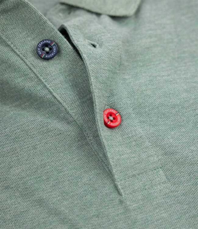 New Zealand Auckland 25GN200 1797 soft green melange polo lange mouw