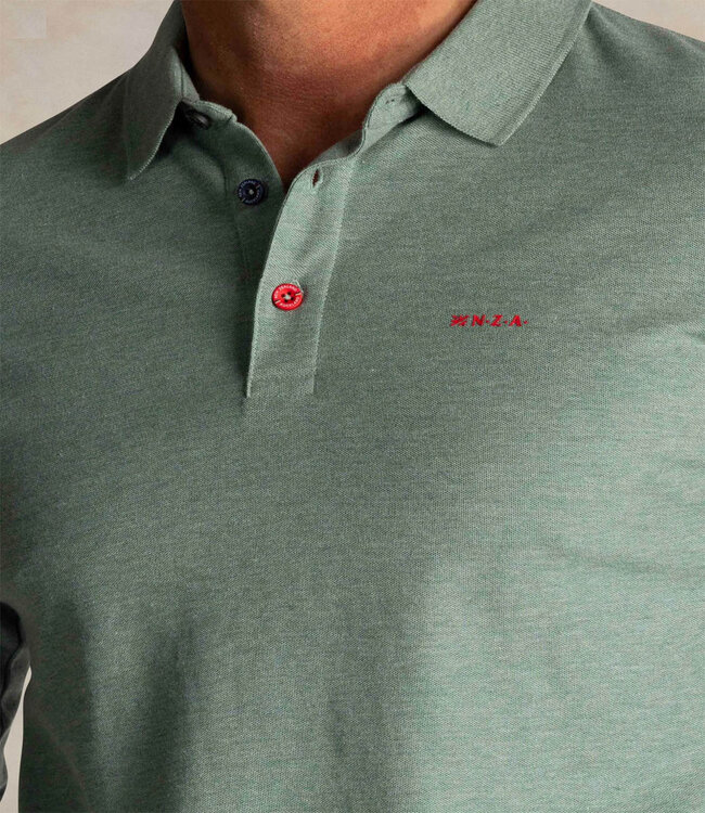 New Zealand Auckland 25GN200 1797 soft green melange polo lange mouw