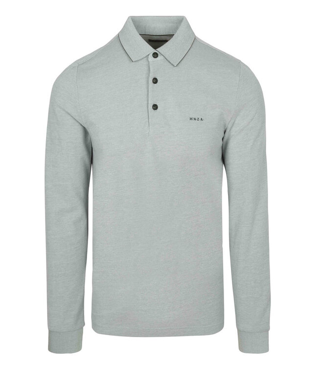 New Zealand Auckland 25GN206 1797 soft green melange polo lange mouw