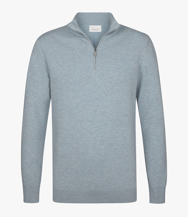 Profuomo PPXJ10008G blauw pullover zipper met ritsje