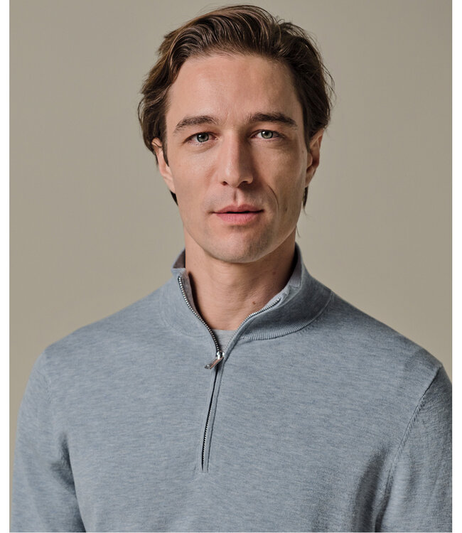 Profuomo PPXJ10008G blauw pullover zipper met ritsje