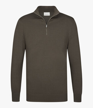 Profuomo PPXJ10008B brown bruin pullover zipper met ritsje