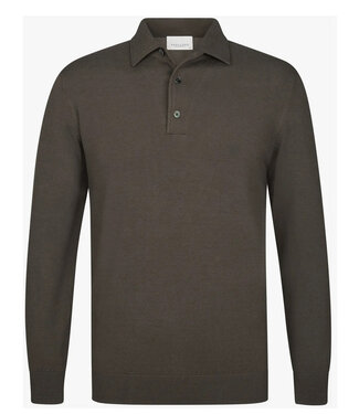 Profuomo PPXJ10005B bruin one piece polo lange mouw