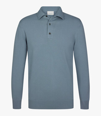 Profuomo PPXJ10005F grey blue one piece polo lange mouw
