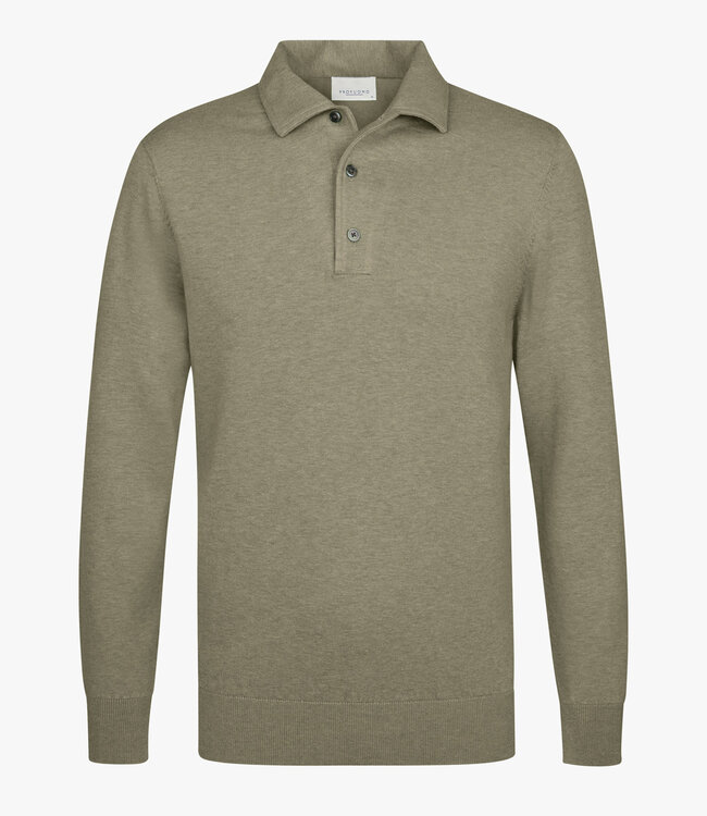 Profuomo PPXJ10005D green groen one piece polo lange mouw