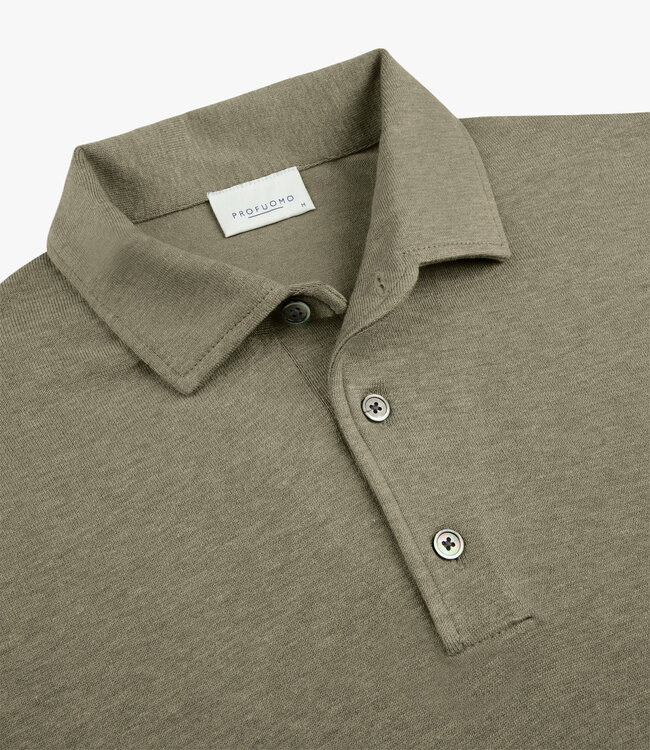 Profuomo PPXJ10005D green groen one piece polo lange mouw