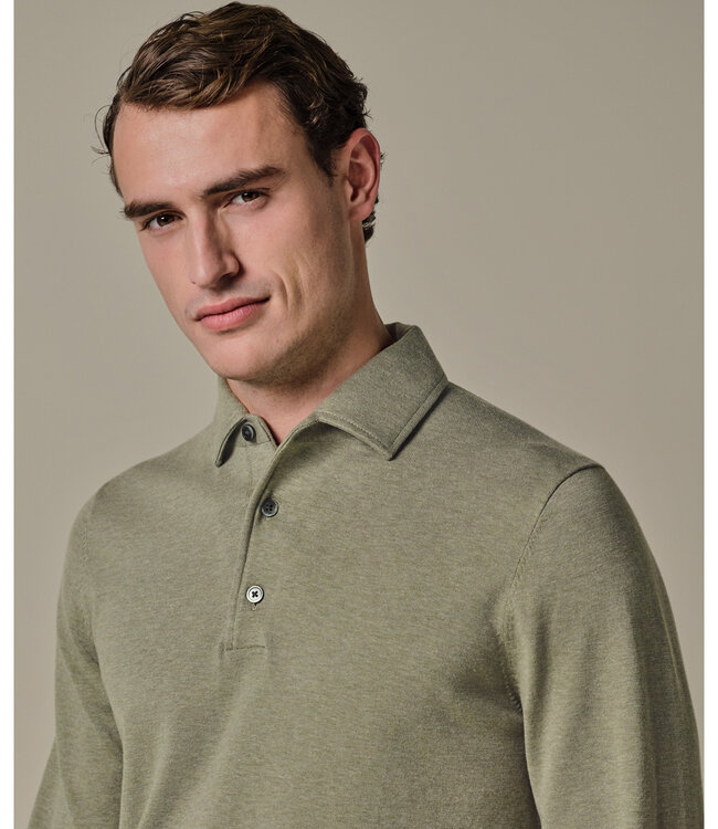 Profuomo PPXJ10005D green groen one piece polo lange mouw