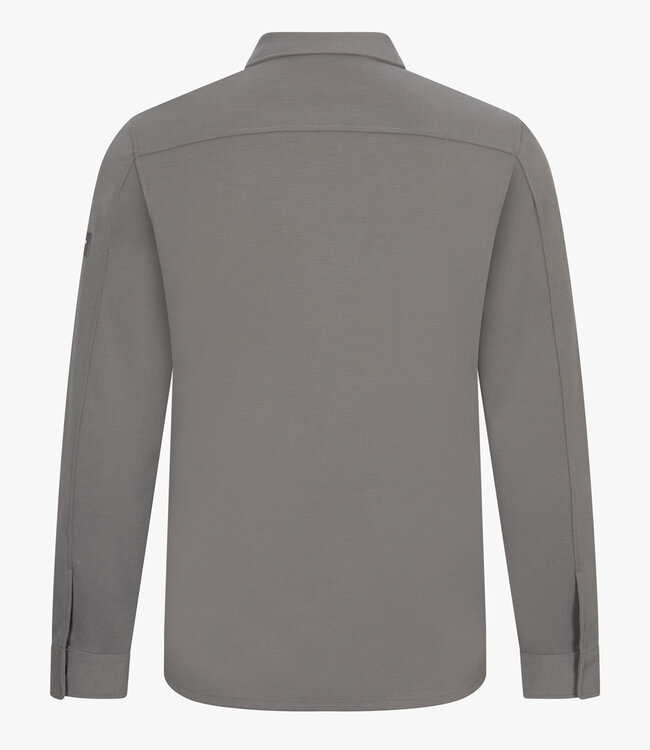 Cavallaro 123255011 Zerino overshirt faded grey met rits en dubbele borstzak