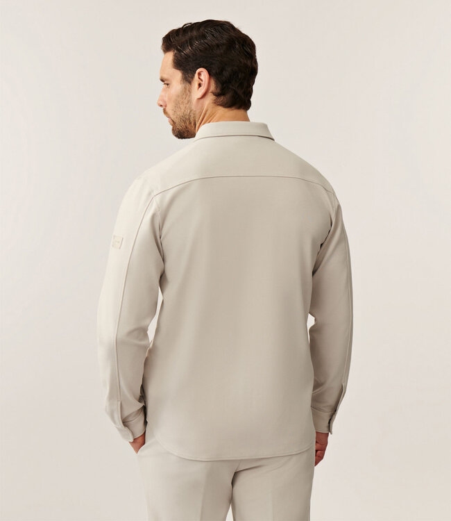 Cavallaro 123255011 Zerino overshirt dark kit met rits en dubbele borstzak