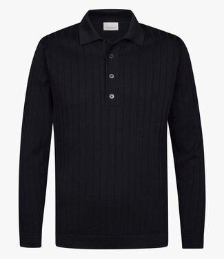 Thomas Maine PPXJ10021A donkerblauw lange mouw navy polo aero ease