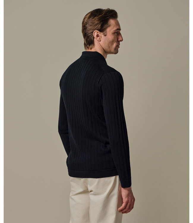 Thomas Maine PPXJ10021A donkerblauw lange mouw navy polo aero ease