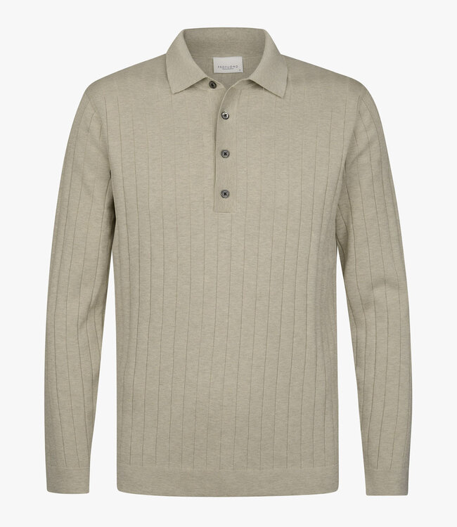 Profuomo PPXJ10021C beige lange mouw polo aero ease