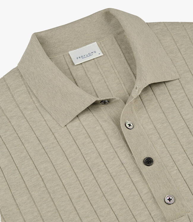 Profuomo PPXJ10021C beige lange mouw polo aero ease