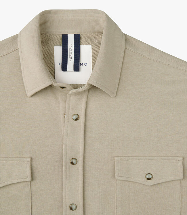 Profuomo PPXF10001B overshirt beige met drukknopen