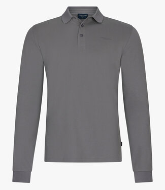 Cavallaro heren Basso polo lange mouw long sleeve faded grey katoen stretch