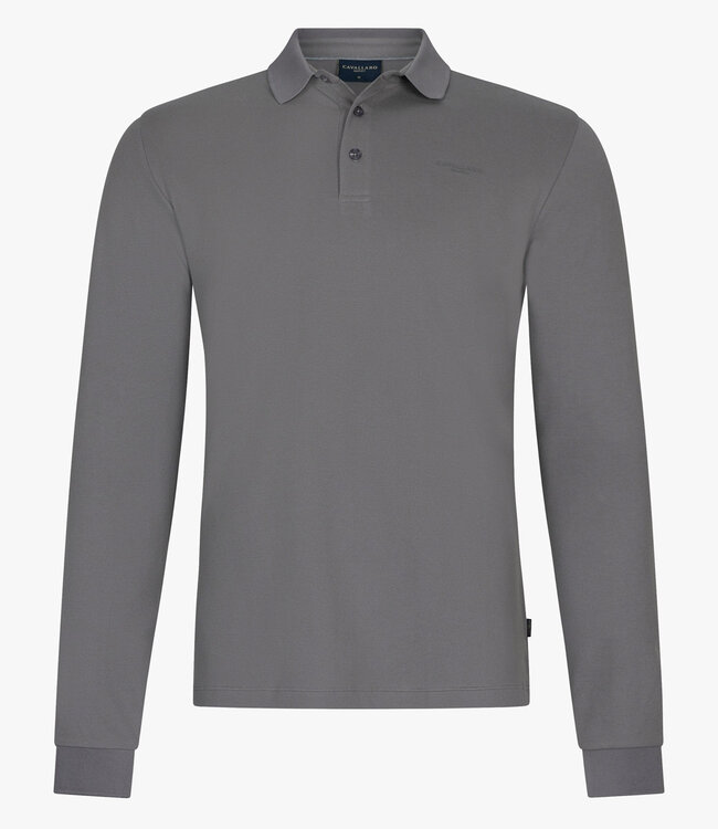 Cavallaro heren Basso polo lange mouw long sleeve faded grey katoen stretch