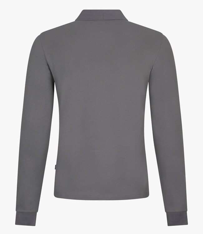 Cavallaro heren Basso polo lange mouw long sleeve faded grey katoen stretch