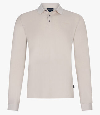 Cavallaro heren Basso polo lange mouw long sleeve beige kit katoen stretch