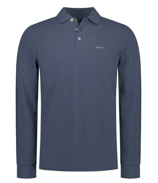 New Zealand Auckland shadow navy melange polo lange mouw