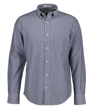 Gant heren overhemd donkerblauw-wit streepje