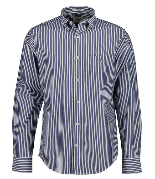 Gant 3000130-423 heren overhemd donkerblauw-wit streepje